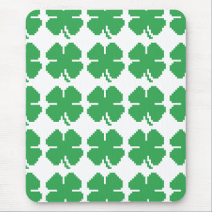 Tapis De Souris 8 bits Pixel Lucky Four Leaf Clocher