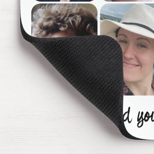 Tapis De Souris 8 photo collage white black (Coin)