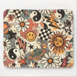 Tapis De Souris 90s Happy Faces Sun Flowers Pattern<br><div class="desc">A fun retro 90s pattern featuring cheerful happy faces, bright flowers, and sunny icons in a playful repeating design. Inspired by nostalgic 1990s style, this pattern uses bold shapes and upbeat imagery to create a colorful and joyful look. Perfect for products like wrapping paper, stationery, fabric designs, accessories, and more....</div>