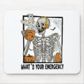 Tapis De Souris 911 Dispatcher Halloween Squelette Quel Émerge (Devant)
