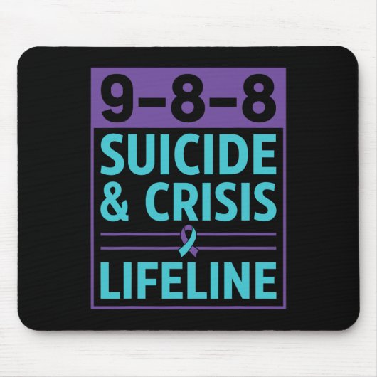 Tapis De Souris 988 Prévention Du Suicide Et De La Crise (Devant)
