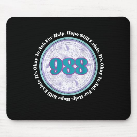 Tapis De Souris 988 Prévention du suicide Il est bon de demander d (Devant)