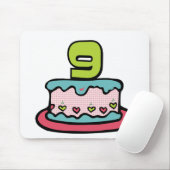 Tapis De Souris 9 ans d'anniversaire pour Birthday Cake (Avec souris)