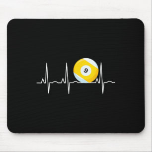 Tapis De Souris 9 Ball Heartbeat - Pool Player Neuf Ball Heartbeat
