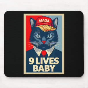 Tapis De Souris 9 Vies par le mignon Trump Cat Drôle Trump 2024 Pr