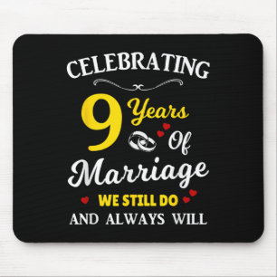 Tapis De Souris 9e année anniversaire de Mariage
