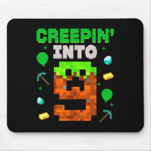 Tapis De Souris 9e Anniversaire Gamer Pixel Creepin’ In 9 Video Ga