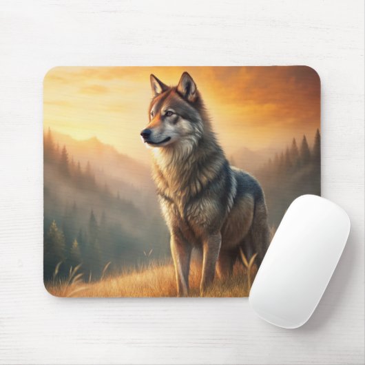 Tapis De Souris A Beautiful Forest Wolf (Avec souris)