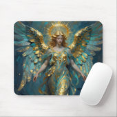 Tapis De Souris A Beautiful Gold and Turquoise Angel (Avec souris)