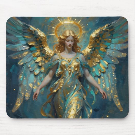 Tapis De Souris A Beautiful Gold and Turquoise Angel (Devant)