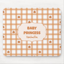 Tapis de souris à carreaux avec citrouille mignonn