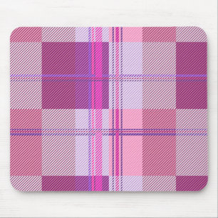 Tapis de souris à carreaux en twill rose violet
