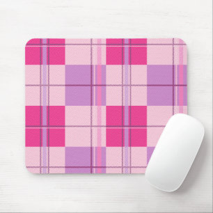 Tapis de souris à carreaux en twill rose violet po