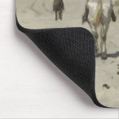 Tapis De Souris À cheval tour le long de la plage - art Mousepad (Coin)