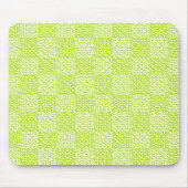Tapis De Souris à damiers Amour en Lime Vert et Blanc (Devant)
