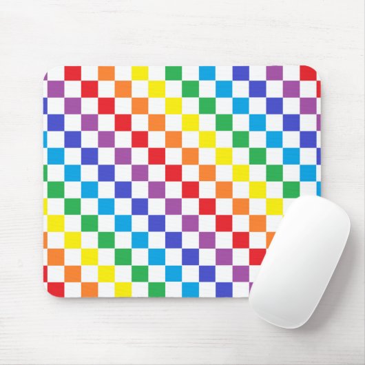 Tapis De Souris à damiers arc-en-ciel (Avec souris)