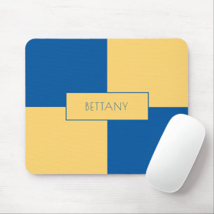 Tapis De Souris À damiers bleu et jaune moderne