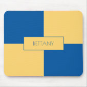 Tapis De Souris À damiers bleu et jaune moderne (Devant)