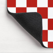 Tapis De Souris à damiers carré rouge blanc rétro (Coin)