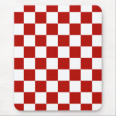Tapis De Souris à damiers carré rouge blanc rétro (Devant)