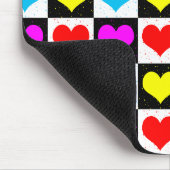 Tapis De Souris à damiers Coeurs colorés Motif (Coin)