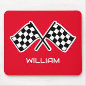 Tapis De Souris à damiers Indicateur Nom personnalisé Courses roug (Devant)