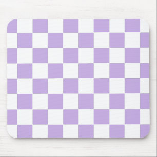 Tapis De Souris à damiers Lavande et blanc