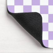 Tapis De Souris à damiers Lavande et blanc (Coin)