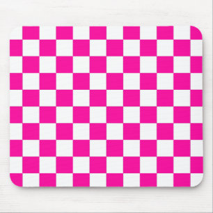 Tapis De Souris à damiers rose et blanc