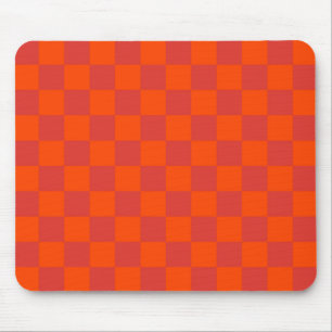 Tapis De Souris À damiers rouge orange En vichy Motif