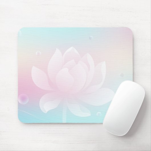 Tapis de souris à dégradé doux Fleur de Lotus élég (Avec souris)