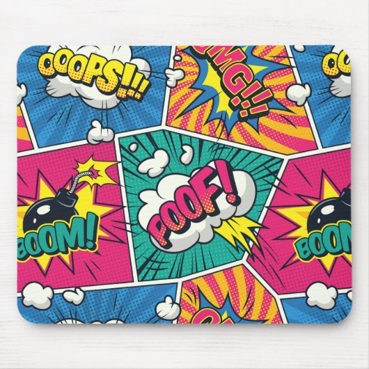 Tapis de souris à effets sonores de bande dessinée (Devant)