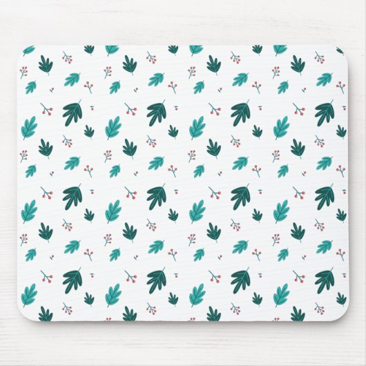 Tapis De Souris À feuillage persistant Tree Feuilles et Red Holly  (Devant)