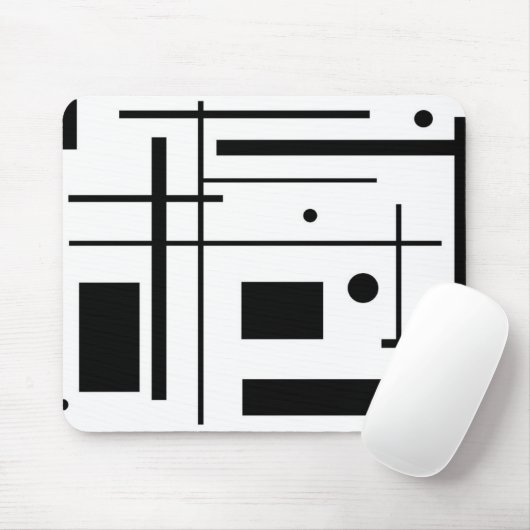Tapis de souris à formes géométriques noires perso (Avec souris)