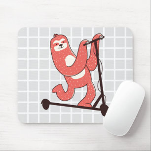 Tapis de souris à grille de paresseux à scooter