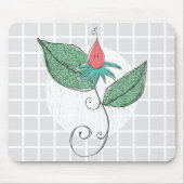 Tapis de souris à grille d'illustration florale et (Devant)