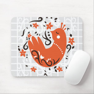 Tapis de souris à grille en orange d'art populaire