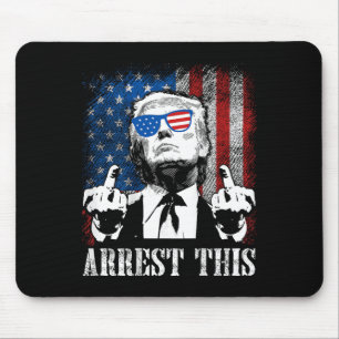 Tapis De Souris (à l'arrière) Arrêter ce Trump 2025 Drapeau améric