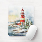 Tapis De Souris A Lighthouse in Winter (Avec souris)