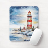 Tapis De Souris A Lighthouse in Winter (Avec souris)