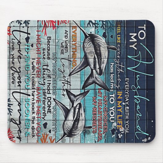 Tapis De Souris À ma conception de mari | Love Letter Design | (Devant)