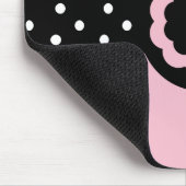 Tapis De Souris A :: Monogramme A Mousepad rose et blanc pointillé (Coin)