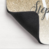 Tapis de souris à monogramme avec ombre dorée et f (Coin)