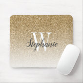 Tapis de souris à monogramme avec ombre dorée et f (Avec souris)