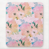 Tapis de souris à monogramme de fleurs vintage (Devant)