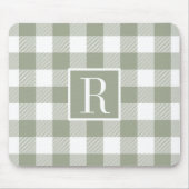 Tapis de souris à monogramme initial Moderne Vert (Devant)