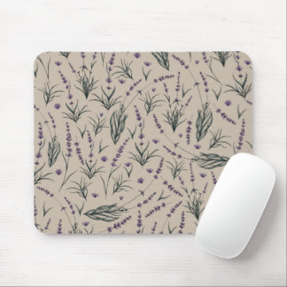 Tapis de souris à motif botanique de lavande