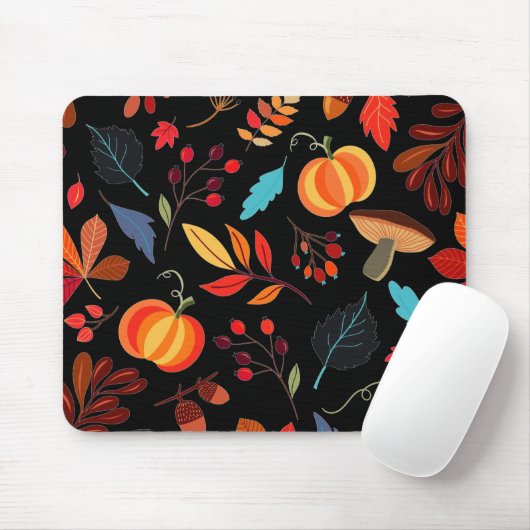 Tapis de souris à motif d'automne (Avec souris)