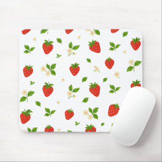 Tapis de souris à motif floral fraise, aquarelle m