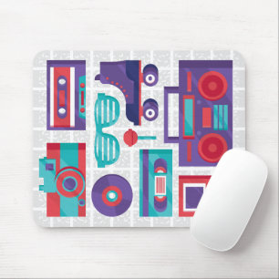 Tapis de souris à motif rétro des années 80